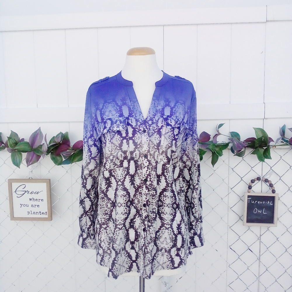 Calvin Klein python print shirt - Purple ombre